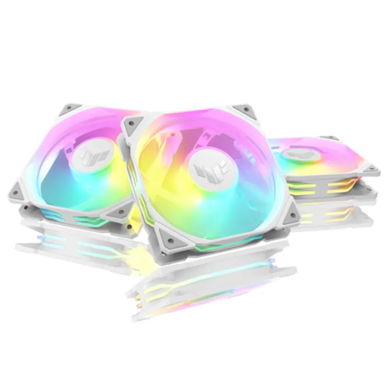 ASUS TUF Gaming TR120 ARGB 120mm 流體動力軸承機箱風扇 反向扇葉 黑 / 白 單件裝 / 3件裝 - 黑色 / Single Pack 單件