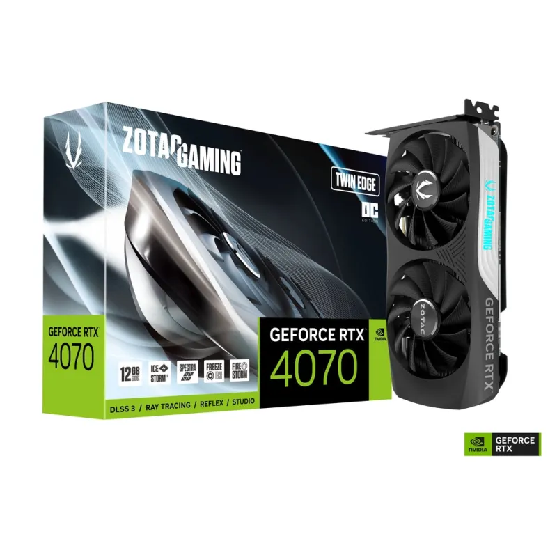 【夏日優惠】ZOTAC GeForce RTX 4070 TWIN EDGE OC 12GB GDDR6X 黑/白色 - 黑色
