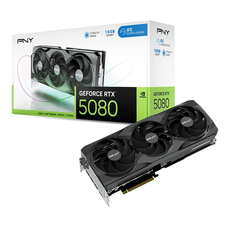 PNY GeForce RTX 5080 Overclocked Triple Fan 顯示卡