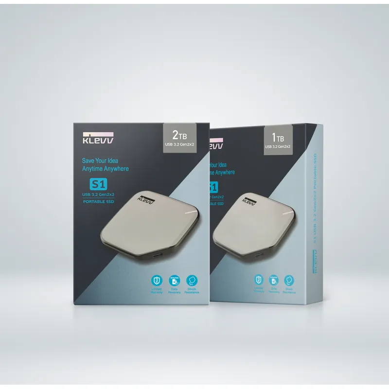 KLEVV S1 便攜固態硬碟 Portable SSD (2000MB/s 讀寫 ｜資料救援軟體 ｜3 年保固 ｜USB 3.2 Gen2x2 TypeC) - 1TB