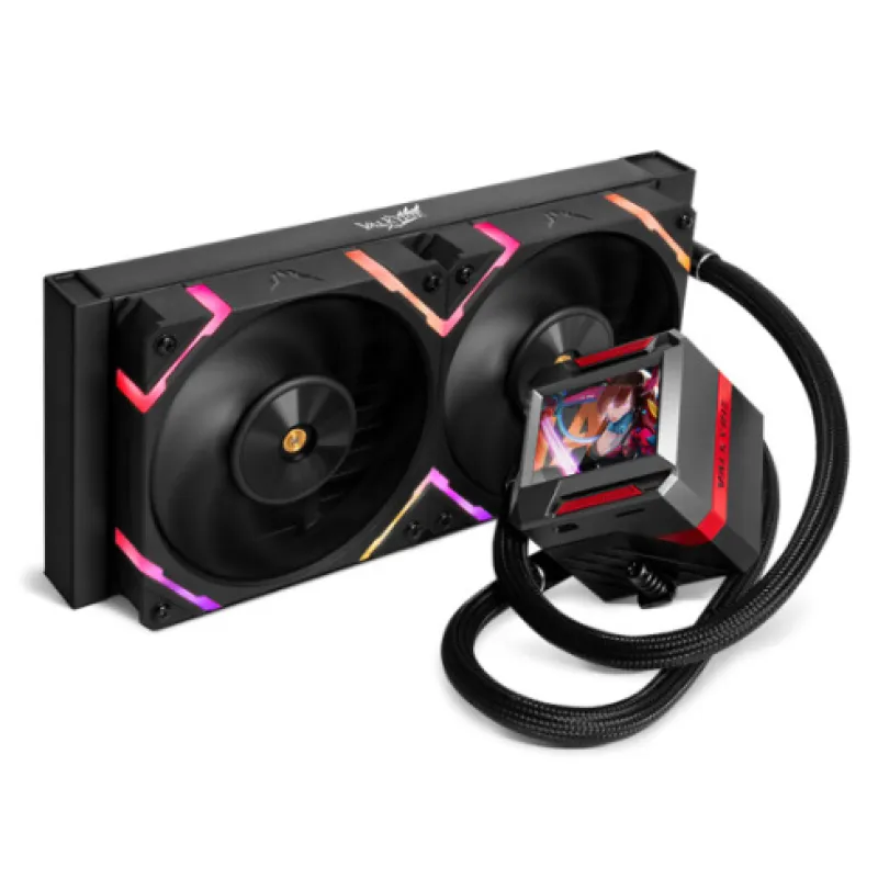 VALKYRIE E240 240mm LCD Display RGB Liquid CPU Cooler (Black)