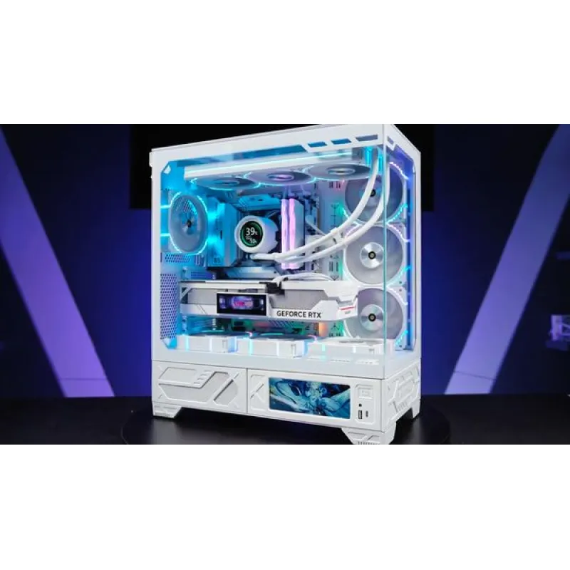 【八週年大激減】VALKYRIE VK03 ATX 機箱 6.2吋輕觸式屏幕 無側柱海景房 兼容背插主板 - 白色