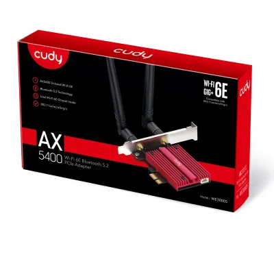 Cudy 多酷 CUDY WE3000S AX5400 Wi-Fi 6E PCI-E 網絡接收器 (桌上型電腦用) 香港行貨