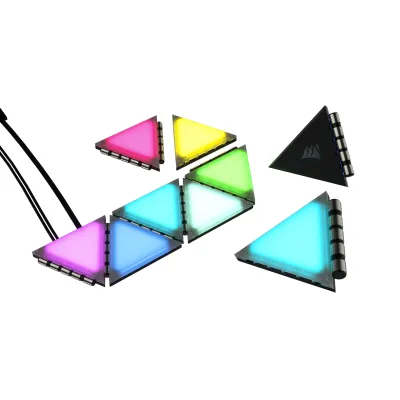 Corsair iCUE LC100 Case Accent Lighting Panels — Mini Triangle — 9x Tile Expansion Kit