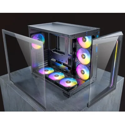 (內附7隻風扇) Antec C5 ARGB ATX Case 機箱 - 黑/白 Black/White - 黑色