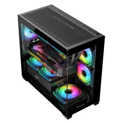 DarkFlash DS900M M-ATX Case 無側柱海景機箱 - DS900M 淨機箱 (不含風扇)